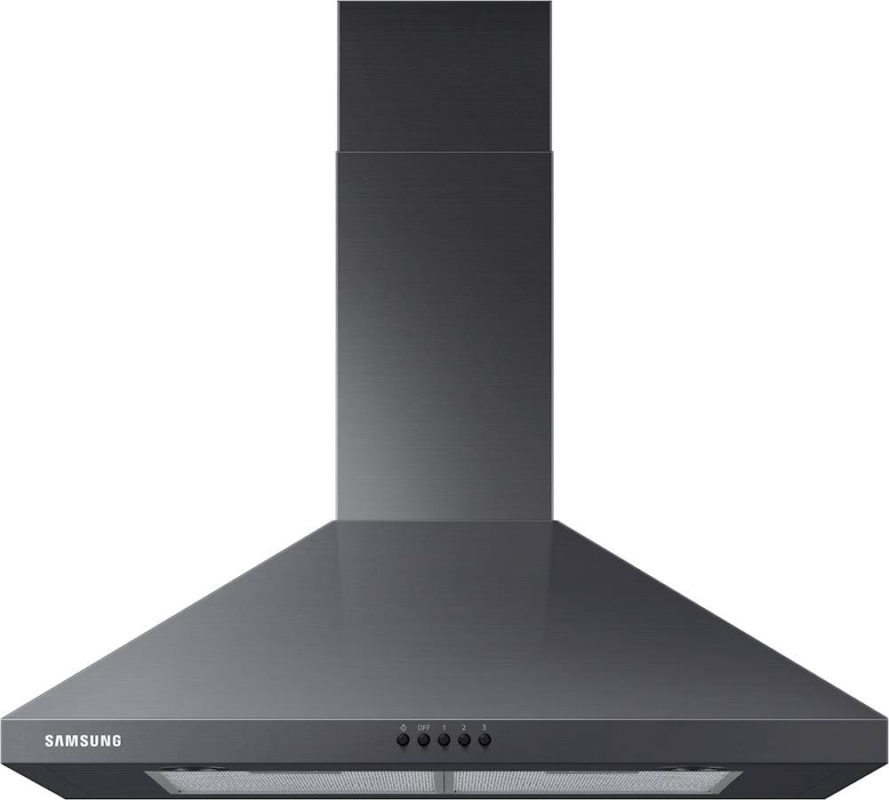 Samsung - 30 inches - Externally Vented & Recirculating - Wall Range Hood - Black Stainless Steel