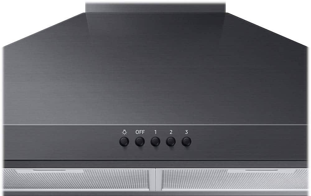 Samsung - 30 inches - Externally Vented & Recirculating - Wall Range Hood - Black Stainless Steel