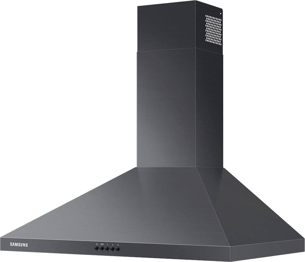 Samsung - 30 inches - Externally Vented & Recirculating - Wall Range Hood - Black Stainless Steel