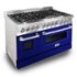 ZLINE - 48 in. Wide 7 Burner Professional 6 Cu. Ft. Freestanding Double Oven Dual Fuel Range - Blue Gloss