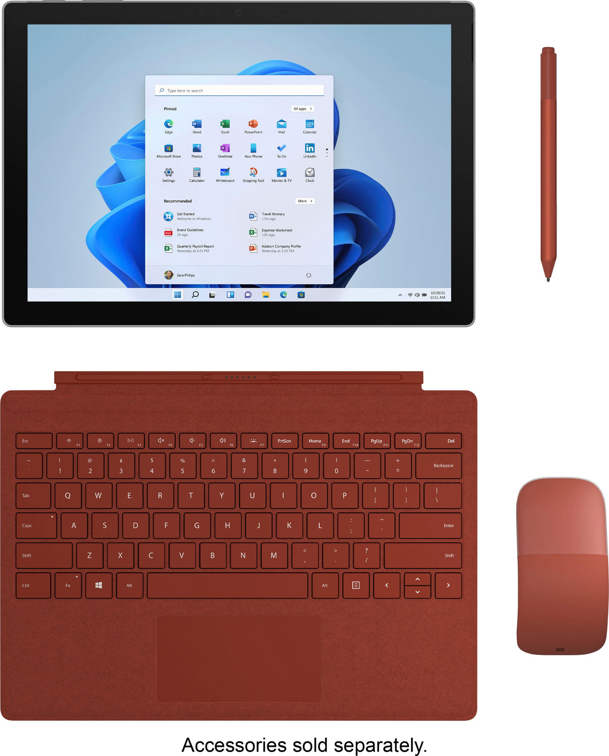 Microsoft - Geek Squad Certified Refurbished Surface Pro 7 - 12.3" Touch-Screen - 128GB - Platinum