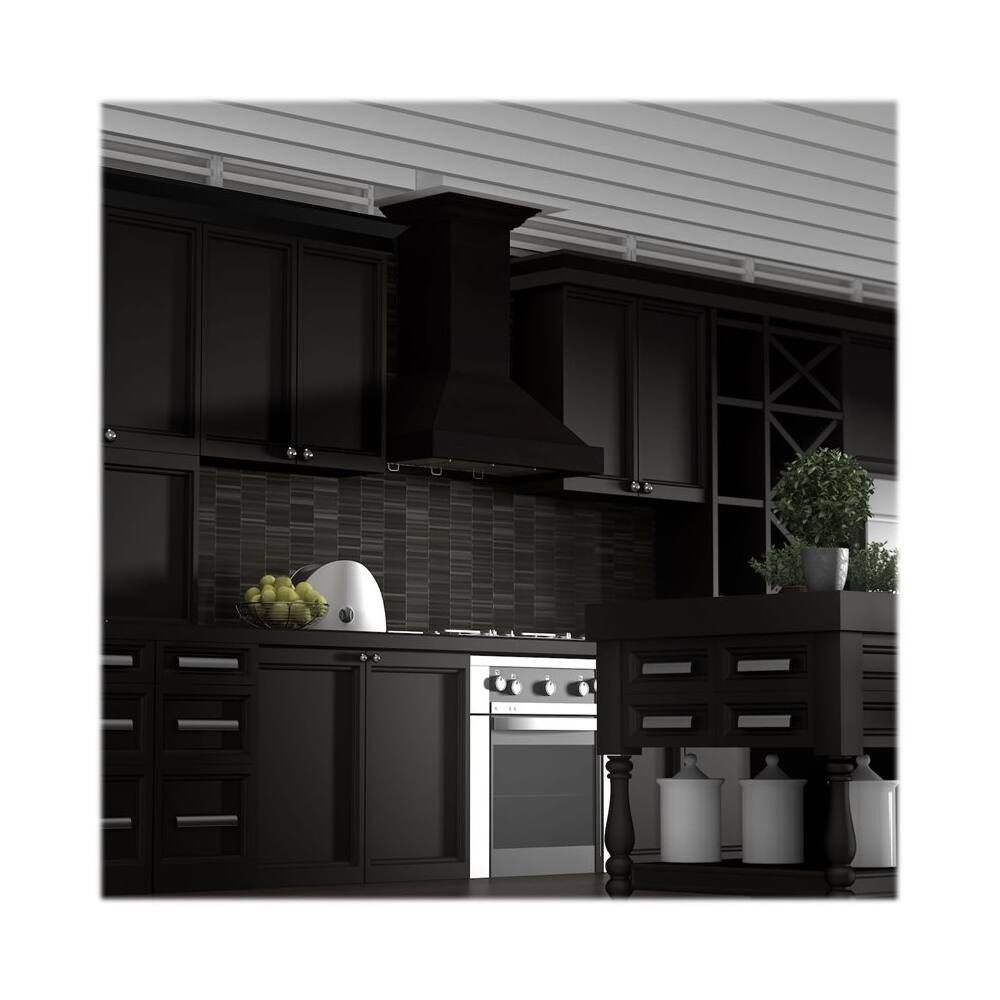 ZLINE - 30 inches - Externally Vented - Wall Range Hood - Black Painted