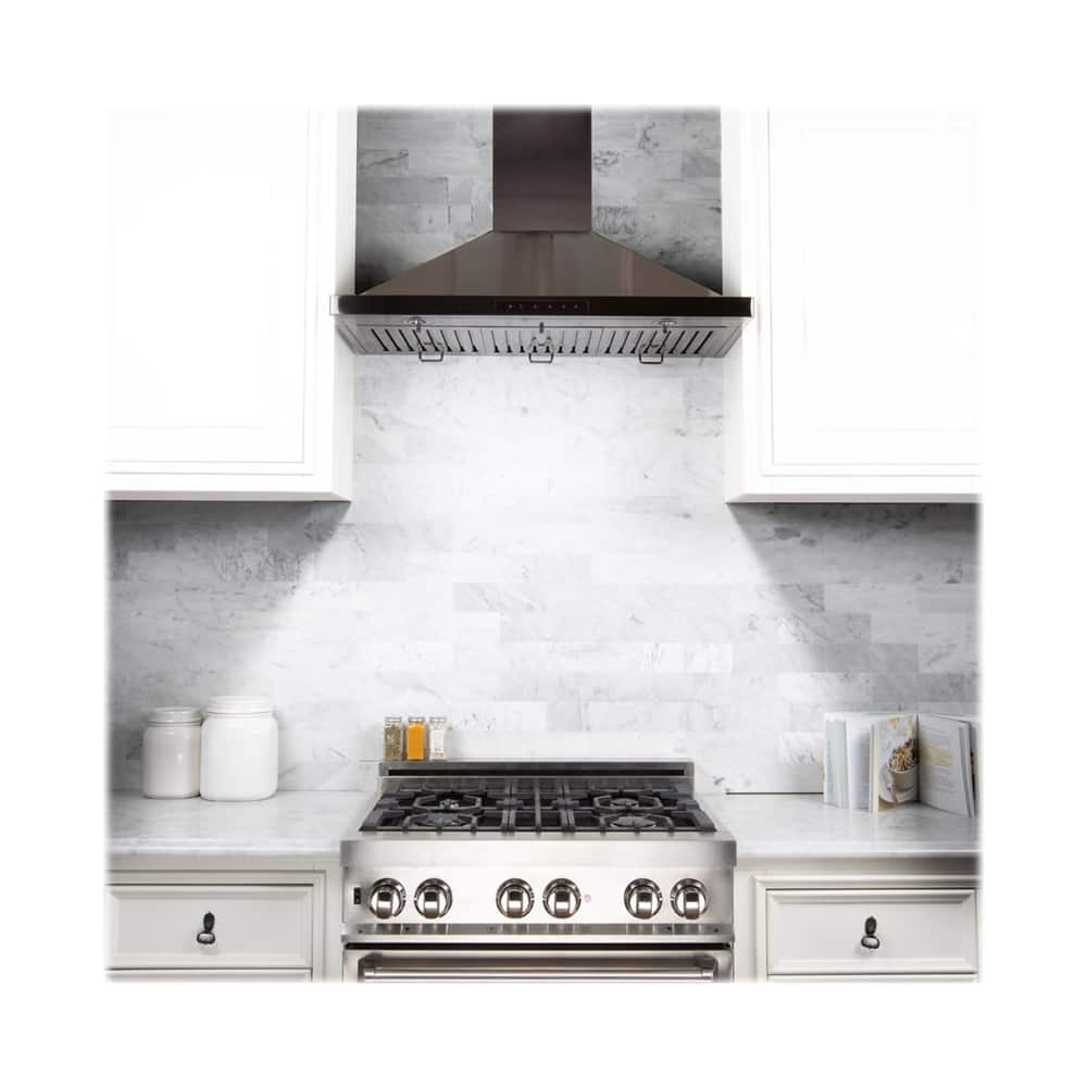 ZLINE - 48 inches - Externally Vented - Wall Range Hood - Black Stainless Steel
