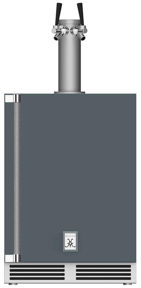 Hestan - GFDS Series 5.2 Cu. Ft. Double-Faucet Beverage Cooler Kegerator - Pacific Fog