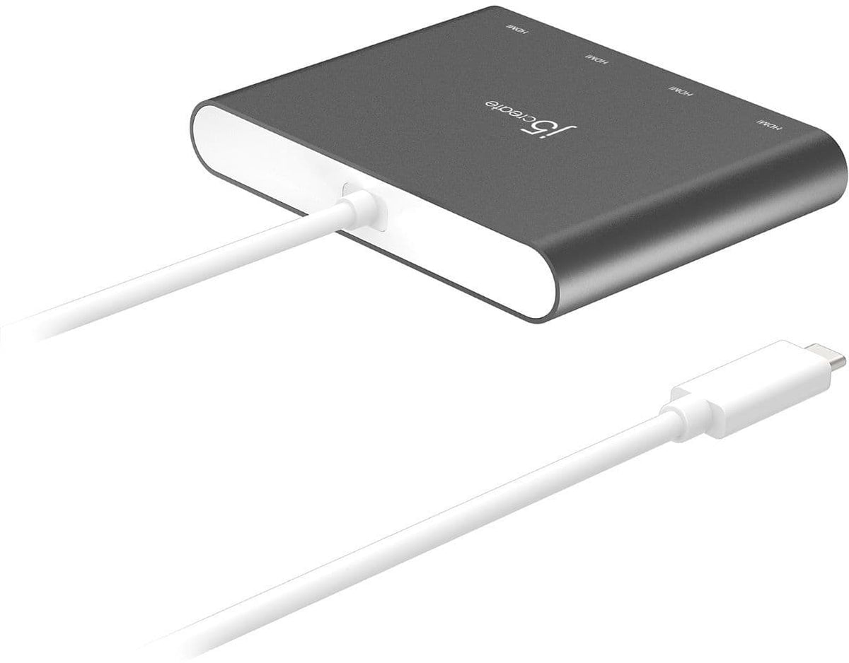 j5create - USB-C to 4-Port HDMI Multi-Monitor Adapter - Silver