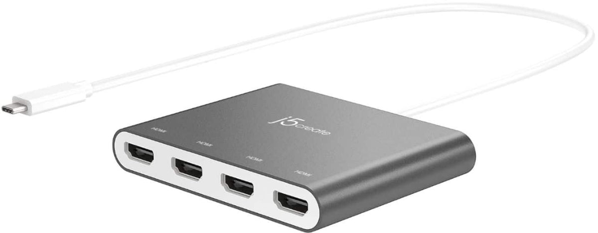 j5create - USB-C to 4-Port HDMI Multi-Monitor Adapter - Silver