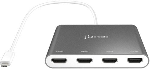 j5create - USB-C to 4-Port HDMI Multi-Monitor Adapter - Silver