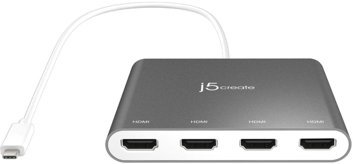 j5create - USB-C to 4-Port HDMI Multi-Monitor Adapter - Silver