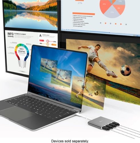 j5create - USB-C to 4-Port HDMI Multi-Monitor Adapter - Silver