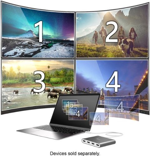 j5create - USB-C to 4-Port HDMI Multi-Monitor Adapter - Silver
