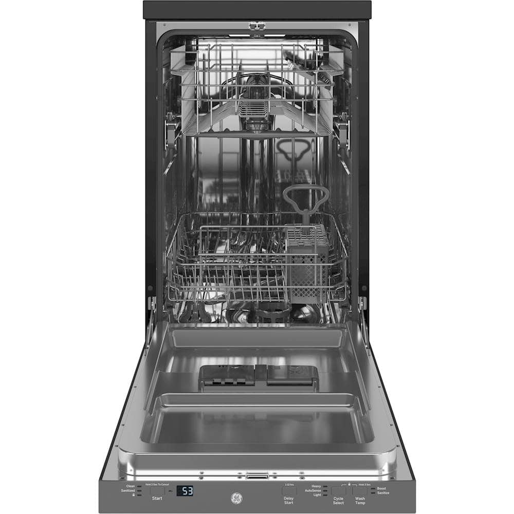 GE - 18" Portable Dishwasher - Stainless Steel
