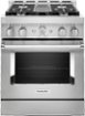 KitchenAid - 30 in. Wide 4 burners Commercial-Style 4.1 cu. ft. Slide-In Gas True Convection Range with Self-Cleaning - Stainless Steel