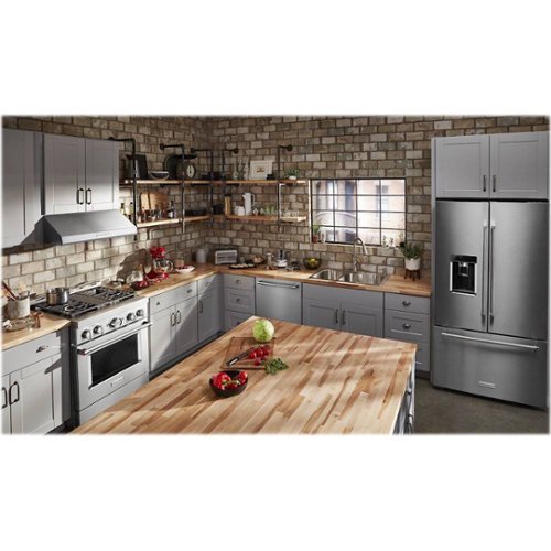 KitchenAid - 30 in. Wide 4 burners Commercial-Style 4.1 cu. ft. Slide-In Gas True Convection Range with Self-Cleaning - Stainless Steel