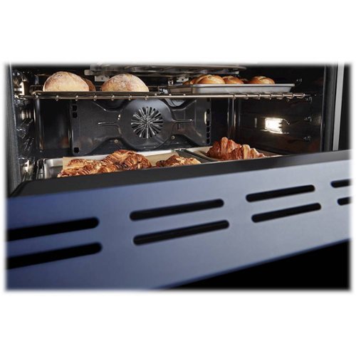 KitchenAid - 36 in. Wide 6 burner 5.1 cu. ft. Freestanding Dual Fuel True Convection Range with Self-Cleaning - Ink Blue