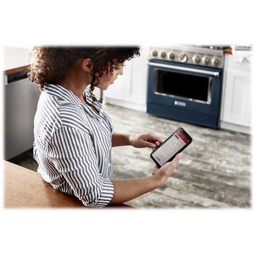 KitchenAid - 36 in. Wide 6 burner 5.1 cu. ft. Freestanding Dual Fuel True Convection Range with Self-Cleaning - Ink Blue
