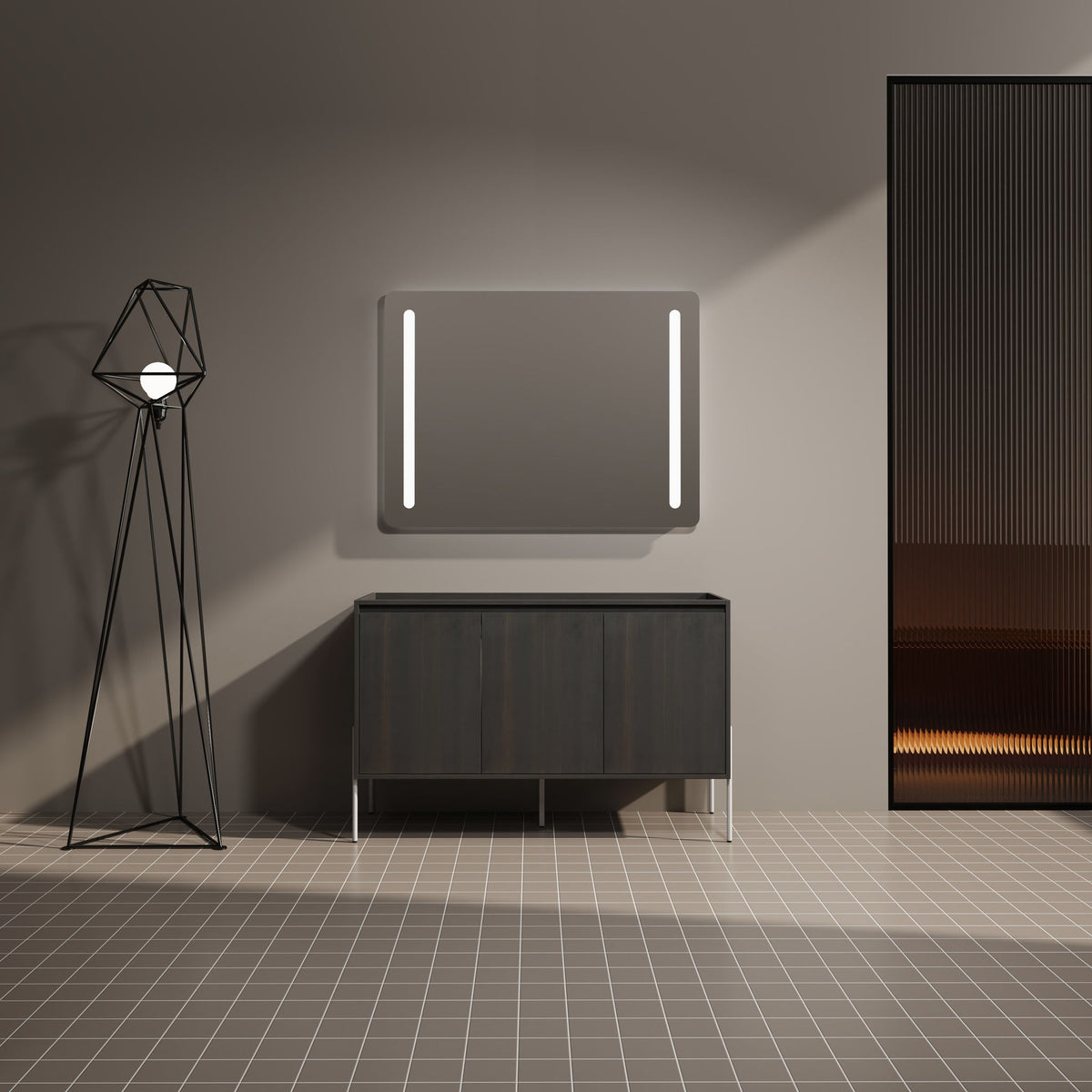 Mueble de baño independiente y puertas de gabinete de cierre suave