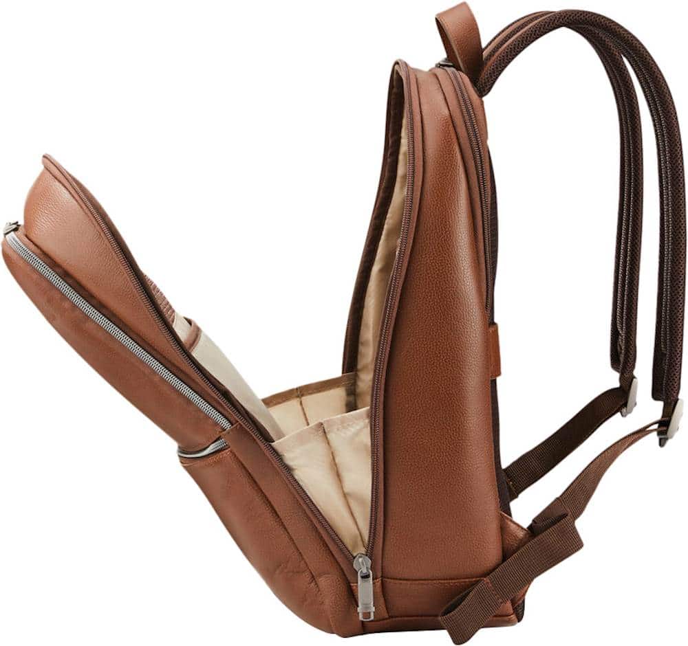 Samsonite - Classic Leather Slim Backpack for 14.1" Laptop - Cognac