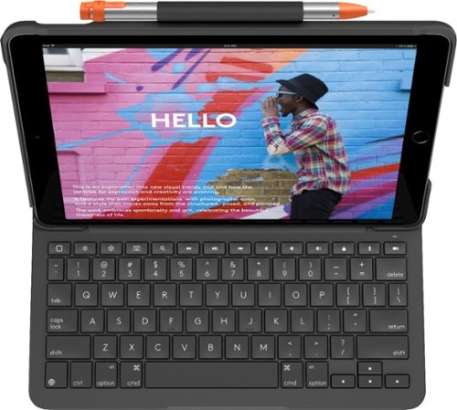Logitech - Slim Folio Keyboard Folio for Apple iPad (7th, 8th & 9th Generation) - Graphite