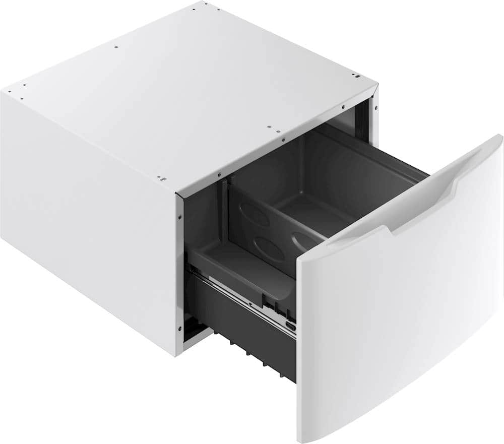 GE - 16” Laundry Pedestal with Storage Drawer for Select Washers and Dryers - White