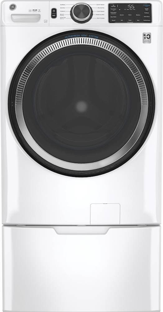 GE - 16” Laundry Pedestal with Storage Drawer for Select Washers and Dryers - White