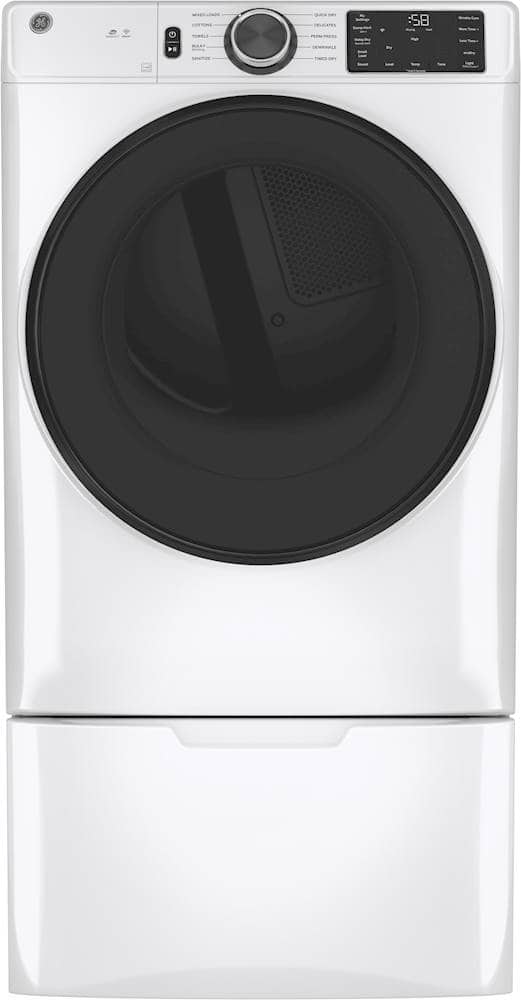 GE - 16” Laundry Pedestal with Storage Drawer for Select Washers and Dryers - White