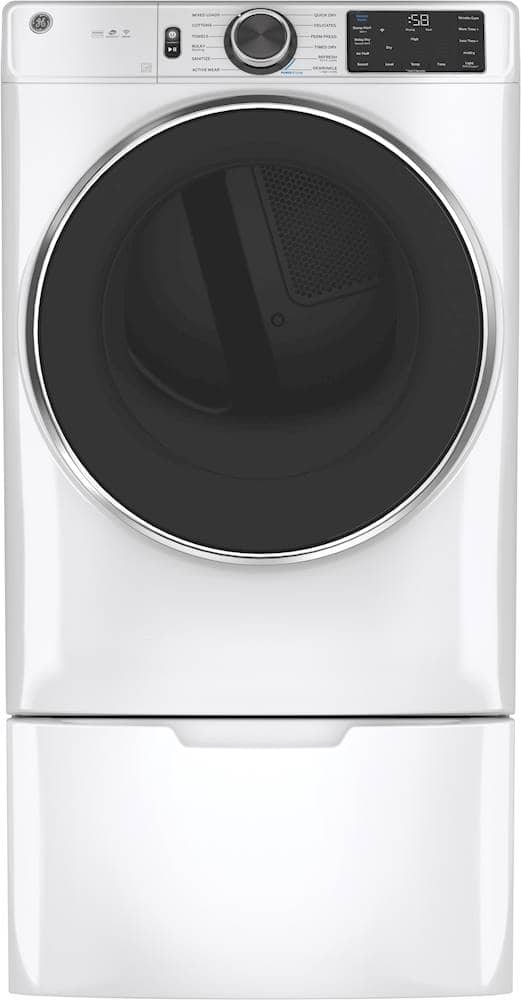 GE - 16” Laundry Pedestal with Storage Drawer for Select Washers and Dryers - White