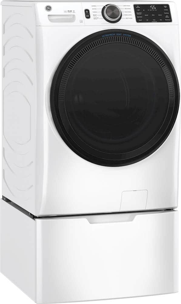 GE - 16” Laundry Pedestal with Storage Drawer for Select Washers and Dryers - White