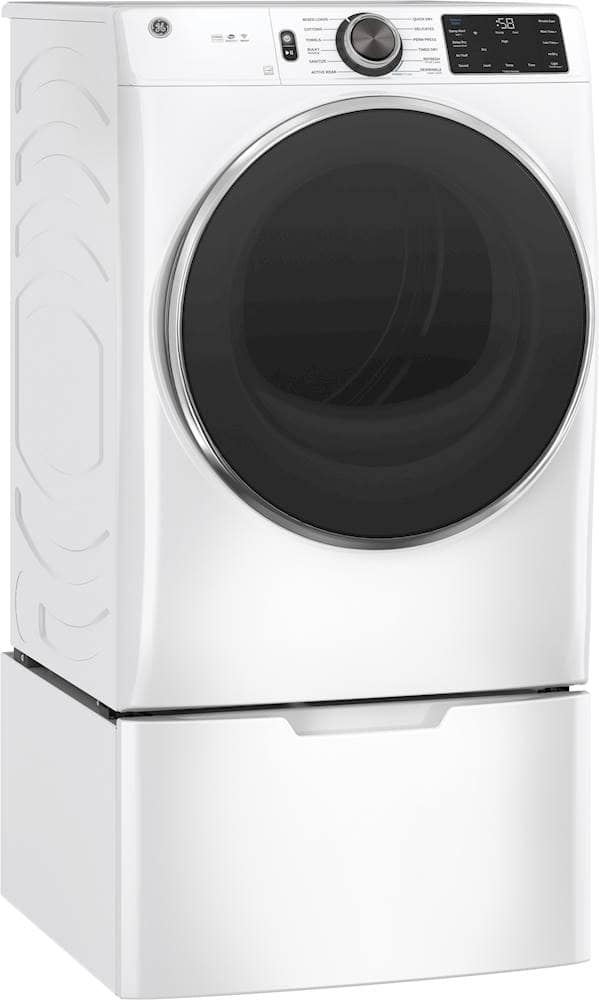 GE - 16” Laundry Pedestal with Storage Drawer for Select Washers and Dryers - White