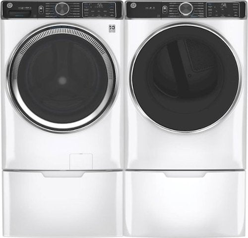 GE - 16” Laundry Pedestal with Storage Drawer for Select Washers and Dryers - White
