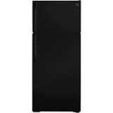 GE - 28 in. Wide 17.5 Cu. Ft. Top-Freezer Refrigerator with Edge-to-Edge Glass Shelves - Black