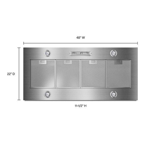 Whirlpool - 48 inches - Externally Vented - Under cabinet Range Hood - Stainless Steel