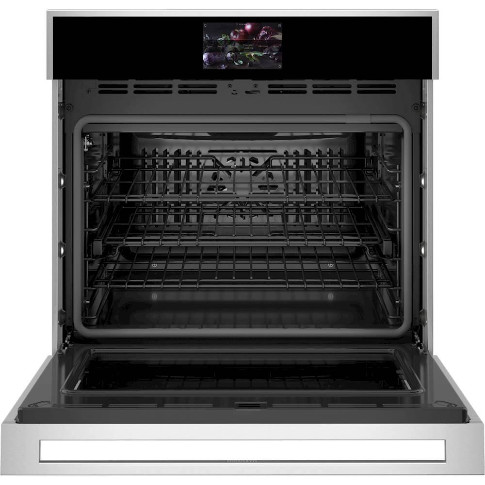 Monogram - 30" Built-In Single Electric Convection Wall Oven with Precision Cooking and LCD Controls - Stainless Steel