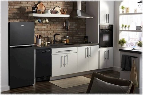 Whirlpool - 24 in. Wide 11.6 cu. ft. Top-Freezer Counter-Depth Refrigerator - Black