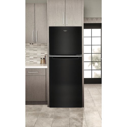 Whirlpool - 24 in. Wide 11.6 cu. ft. Top-Freezer Counter-Depth Refrigerator - Black
