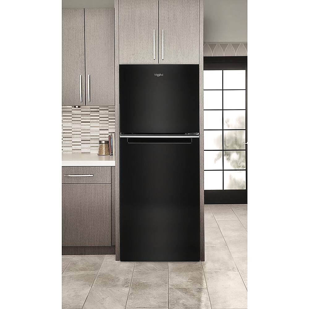 Whirlpool - 24 in. Wide 11.6 cu. ft. Top-Freezer Counter-Depth Refrigerator - Black