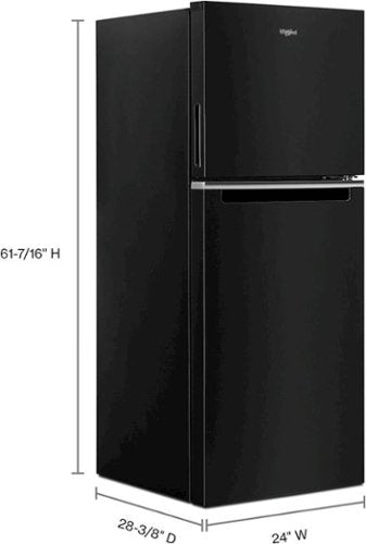 Whirlpool - 24 in. Wide 11.6 cu. ft. Top-Freezer Counter-Depth Refrigerator - Black