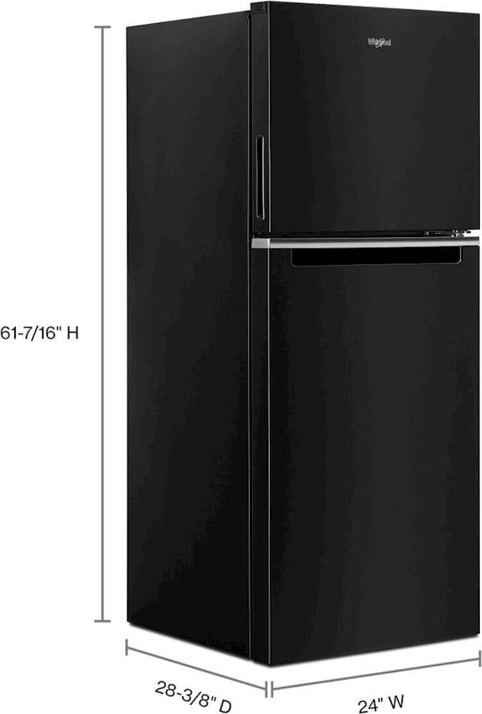 Whirlpool - 24 in. Wide 11.6 cu. ft. Top-Freezer Counter-Depth Refrigerator - Black