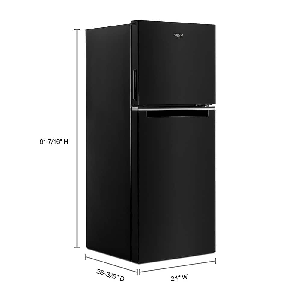 Whirlpool - 24 in. Wide 11.6 cu. ft. Top-Freezer Counter-Depth Refrigerator - Black