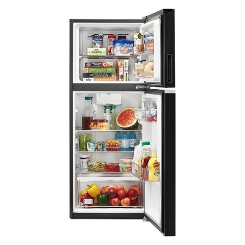 Whirlpool - 24 in. Wide 11.6 cu. ft. Top-Freezer Counter-Depth Refrigerator - Black
