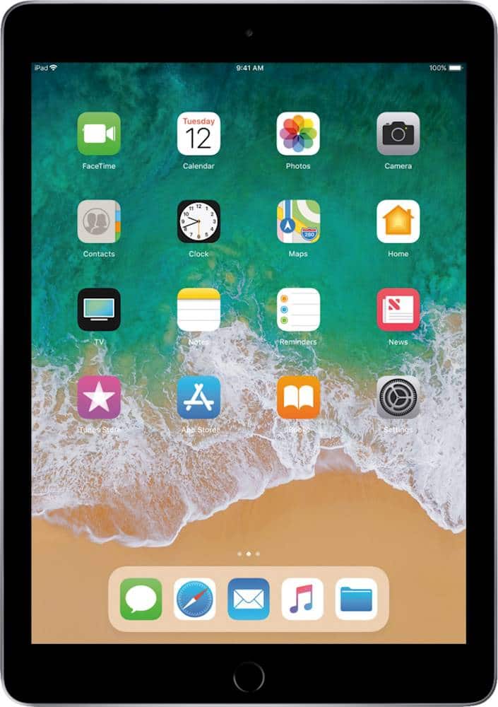 Apple - Certified Refurbished iPad (5th Generation) (2017) Wi-Fi + Cellular - 32GB (Unlocked) - Gray