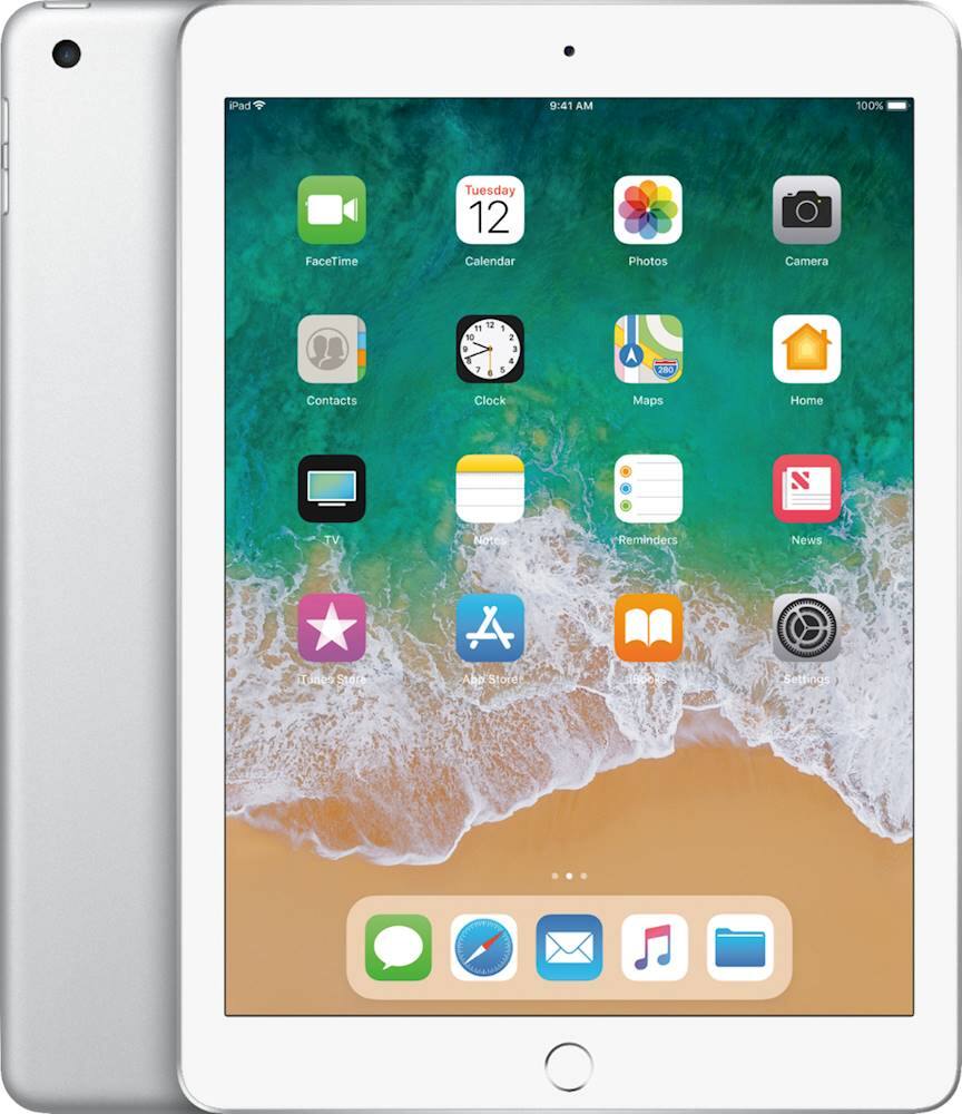 Apple - Certified Refurbished iPad (5th Generation) (2017) Wi-Fi - 32GB - Silver