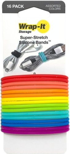 Wrap-It Storage - Super-Stretch Silicone Bands - (16-Pack) -Color - Multi