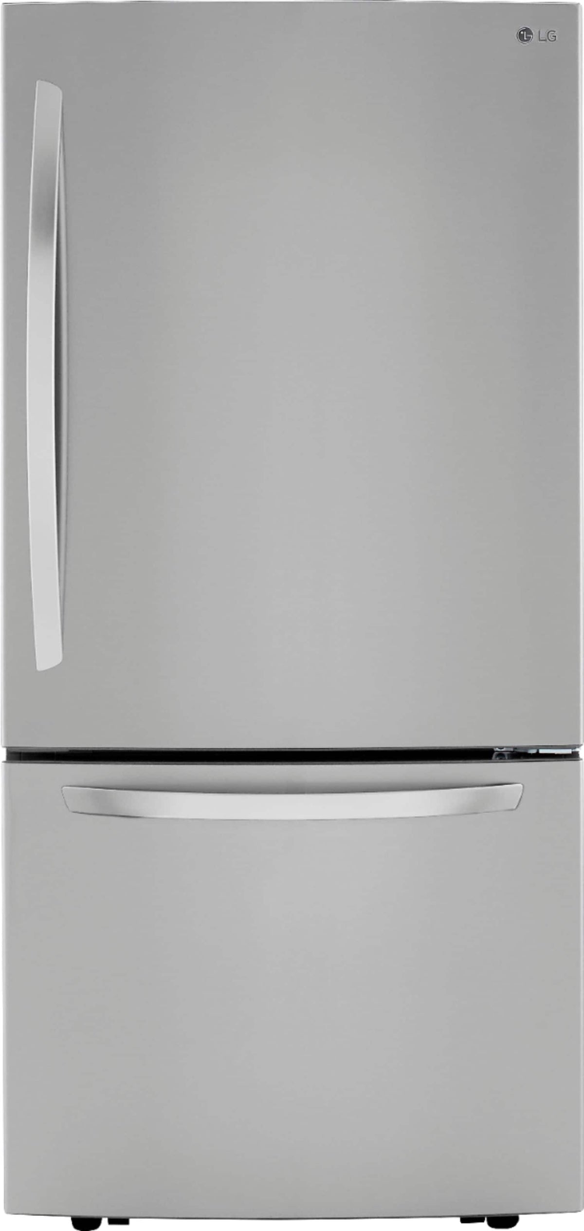 LG - 33-in Wide 25.5 Cu. Ft. Bottom Freezer Refrigerator with Ice Maker - Stainless Steel