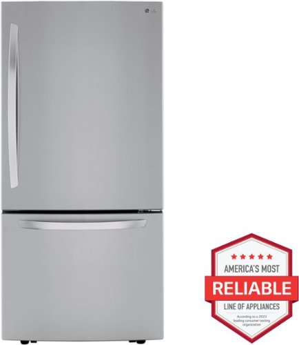 LG - 33-in Wide 25.5 Cu. Ft. Bottom Freezer Refrigerator with Ice Maker - Stainless Steel