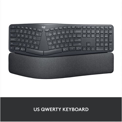 Logitech - ERGO K860 Ergonomic Full-size Wireless Scissor Keyboard for Windows and Mac with Palm Rest - Black