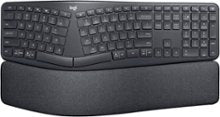 Logitech - ERGO K860 Ergonomic Full-size Wireless Scissor Keyboard for Windows and Mac with Palm Rest - Black