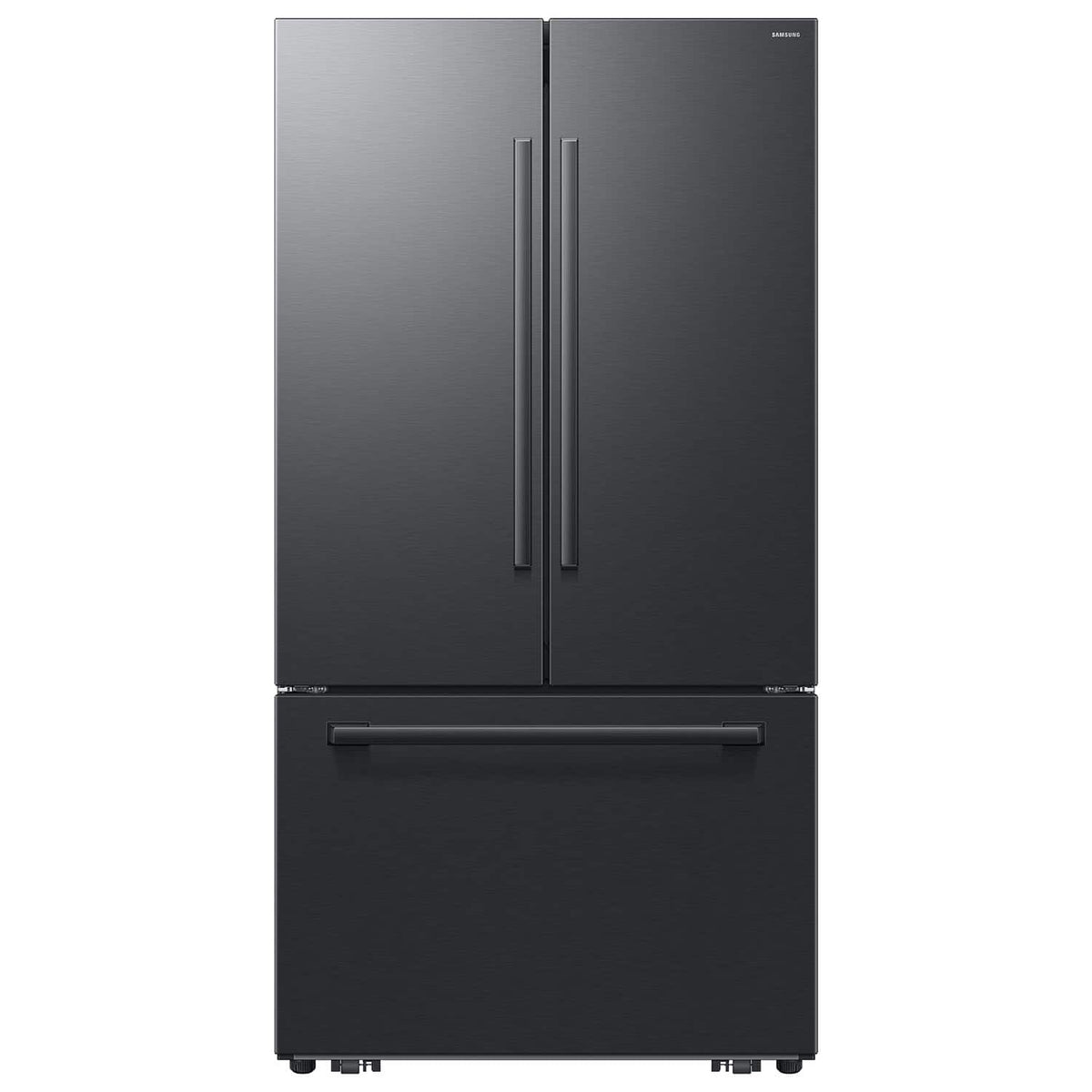 Samsung - 36 in. Wide Bespoke AI 30 cu. ft. 3-Door French Door Refrigerator with Zero Clearance Fit & In-Door Tall Water Dispenser - Matte Black Steel