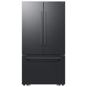 Samsung - 36 in. Wide Bespoke AI 30 cu. ft. 3-Door French Door Refrigerator with Zero Clearance Fit & In-Door Tall Water Dispenser - Matte Black Steel