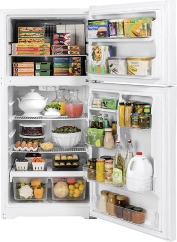 GE - 30 in. Wide 19.2 Cu. Ft. Top-Freezer Refrigerator with Interior LED Lighting - White