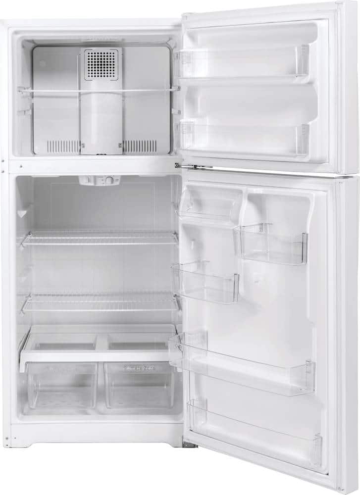 GE - 30 in. Wide 19.2 Cu. Ft. Top-Freezer Refrigerator with Interior LED Lighting - White